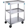 Lakeside 27-1/2" x 16-1/4" x 32-1/8" Stainless steel Utility Cart with 300 lb. Load Capacity, Silver