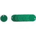 Blank Valve Tag, Aluminum, Diameter 1-1/2", Green