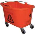 Tough Guy Mop Bucket: Orange, Plastic/Polypropylene, 3 in, Rectangular, 13 15/32 in Bucket/Pail Ht