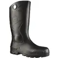 Dunlop Rubber Boot: Defined Heel/Oil-Resistant Sole/Plain Toe/Waterproof, Flex, PVC, Black, DUNLOP, D, 1 PR