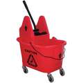 Tough Guy 8-3/4 gal. Mop Bucket with Down Press Wringer; 34-3/4" H x 25-25/64" L x 16-17/32", Red