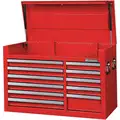 Westward Light Duty Top Chest with 11 Drawers; 18-5/8" D x 26-7/8" H x 41-7/16" W, Red