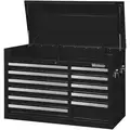 Westward Light Duty Top Chest with 11 Drawers; 18-5/8" D x 26-7/8" H x 41-7/16" W, Black