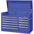 Westward Light Duty Top Chest with 11 Drawers; 18-5/8" D x 26-7/8" H x 41-7/16" W, Blue