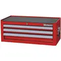Westward Light Duty Intermediate Chest with 3 Drawers; 17" D x 10-5/8" H x 26-3/8" W, Red