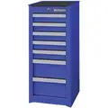 Westward Light Duty Side Cabinet with 7 Drawers; 18" D x 33-7/8" H x 15-1/2" W, Blue