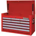 Westward Light Duty Top Chest with 9 Drawers; 12-5/8" D x 16-3/8" H x 26" W, Red