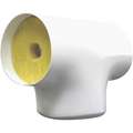 1" Thick Fiberglass Tee Pipe Fitting Insulation, 5.00 Approx. R Value, White