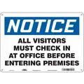 Condor Employees and Visitors, Notice, Aluminum, 10" x 14", With Mounting Holes, Not Retroreflective