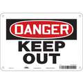 Plastic Authorized Personnel and Restricted Access Sign with Danger Header; 7" H x 10" W