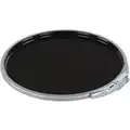 Steel Pail Lid: Gasketed/Lever Lock, 12 3/4 in Overall Dia, Black, Steel