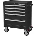 Westward Heavy Duty Rolling Tool Cabinet with 5 Drawers; 18" D x 33-25/64" H x 26-3/4" W, Black