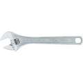 12" Adjustable Wrench, Plain Handle, 1-1/2" Jaw Capacity, Steel