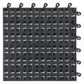 Wearwell Interlocking Drainage Mat Tile: Interlocking Drainage Mat Tile, 18 in x 18 in, Smooth, Black, 10 PK