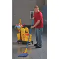 Tough Guy Wet Mop Handle, Jaw Mop Connection Type, Blue, Fiberglass, 60" Handle Length