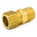 Male Connector, Compression Fitting, Brass, 5/8" x 1/2"
