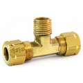 Compression Tube Male Branch Tee, Brass, 1/4" x 1/8"