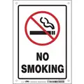 Aluminum No Smoking Sign with No Header, 10" H x 7" W