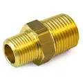 Brass Reducing Nipple, MNPT, 1/2" x 1/4" Pipe Size, 10 PK