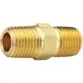 Hex Nipple: Brass, 1/2 in x 3/8 in Fitting Pipe Size, Male NPT x Male NPT, 1 9/16 in Overall Lg