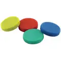 Red, Blue, Green, Yellow Disc Magnets, 1-1/4" Width, 1/4" Height, 4 PK