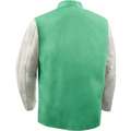 Steiner Green/Gray Cotton, Leather Flame-Resistant Jacket w/Leather Sleeves, L, 9.5 oz.