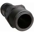 Barbed Hose Fitting: For 1 1/2 in Hose I.D., Hose Barb x NPT, 1-1/2 in x 1-1/2 in Fitting Size