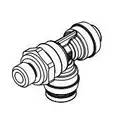 Composite DOT Approved Union Tee, Push-To-Connect Air Brake Fitting, 3/8 in. Tube OD