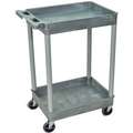 Thermoplastic Resin Flat Handle Utility Cart, 200 lb. Load Capacity, Number of Shelves: 2