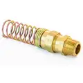 Rubber Air Brake Hose End Hose Connector with Spring Guard, Brass, 1/2" x 3/8"