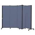 5 Panel Easy Assembly Portable Room Divider; 5 ft. 9" H x 9 ft. 5" W, Lake
