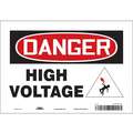 Vinyl HighVoltage Sign with Danger Header; 7" H x 10" W