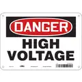 Plastic High Voltage Sign with Danger Header; 7" H x 10" W