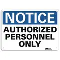 Recycled Aluminum Authorized Personnel and Restricted Access Sign with Notice Header; 10" H x 14" W