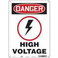 Plastic High Voltage Sign with Danger Header; 14" H x 10" W