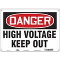 Aluminum Electrical Voltage Sign with Danger Header; 10" H x 14" W
