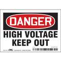 Vinyl HighVoltage Sign with Danger Header; 3-1/2" H x 5" W