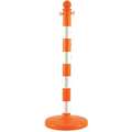 Mr. Chain Stripped Medium Duty Stanchion, Height 40", Orange and White