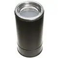 Tough Guy Ashtray: 1 1/2 gal Capacity, 20 in Ht, 10 in Wd, 10 in Base Dia., Black, Stainless Steel
