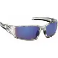 Honeywell Uvex Hypershock Scratch-Resistant Safety Glasses , Blue Mirror Lens Color