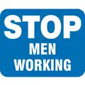 Railroad Sign, Sign Legend Stop Men Working, Sign Background Color Blue
