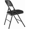 National Public Seating Black Steel Folding Chair with Black Seat Color, 4PK