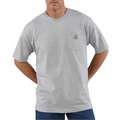 Carhartt T-Shirt, 100% Cotton, Heather Gray, Pullover, Fits Chest Size 46" to 48 in