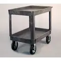Plastic Flat Handle Deep Shelf Utility Cart, 500 lb. Load Capacity, Number of Shelves: 2