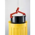 Drum and Pail Lifter: 2 Grip Points, For 55 to 85 gal Drum Capacity, Metal, Rim, Vertical