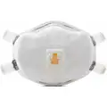 3M Disposable Respirator: Dual, Adj, Metal Nose Clip, Comfort, White, M Mask Size, 3M, N100, Molded