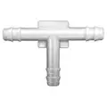 Barbed Vacuum Connector Tee, 3-Way, Nylon, 3/16" Barb Size, White