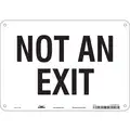 Plastic, Safety Sign, 10" Width, 7" Height, Double-Sided No, With Mounting Holes, NOT AN EXIT