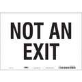 Vinyl, Safety Sign, 10" Width, 7" Height, Double-Sided No, Adhesive Surface, NOT AN EXIT