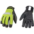Youngstown Glove Co. Cold Protection Gloves, Micro Fleece Lining, Safety Cuff, Hi Visibility Green, 2XL, PR 1